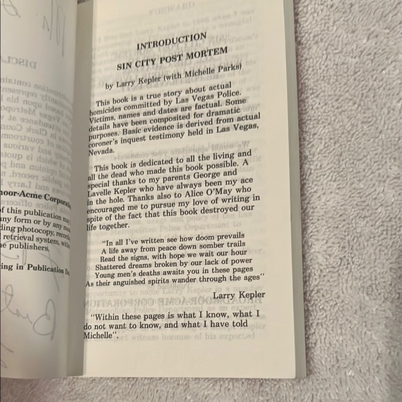 Sin City Post Mortem Book by Larry Kepler - Picture 3 of 6